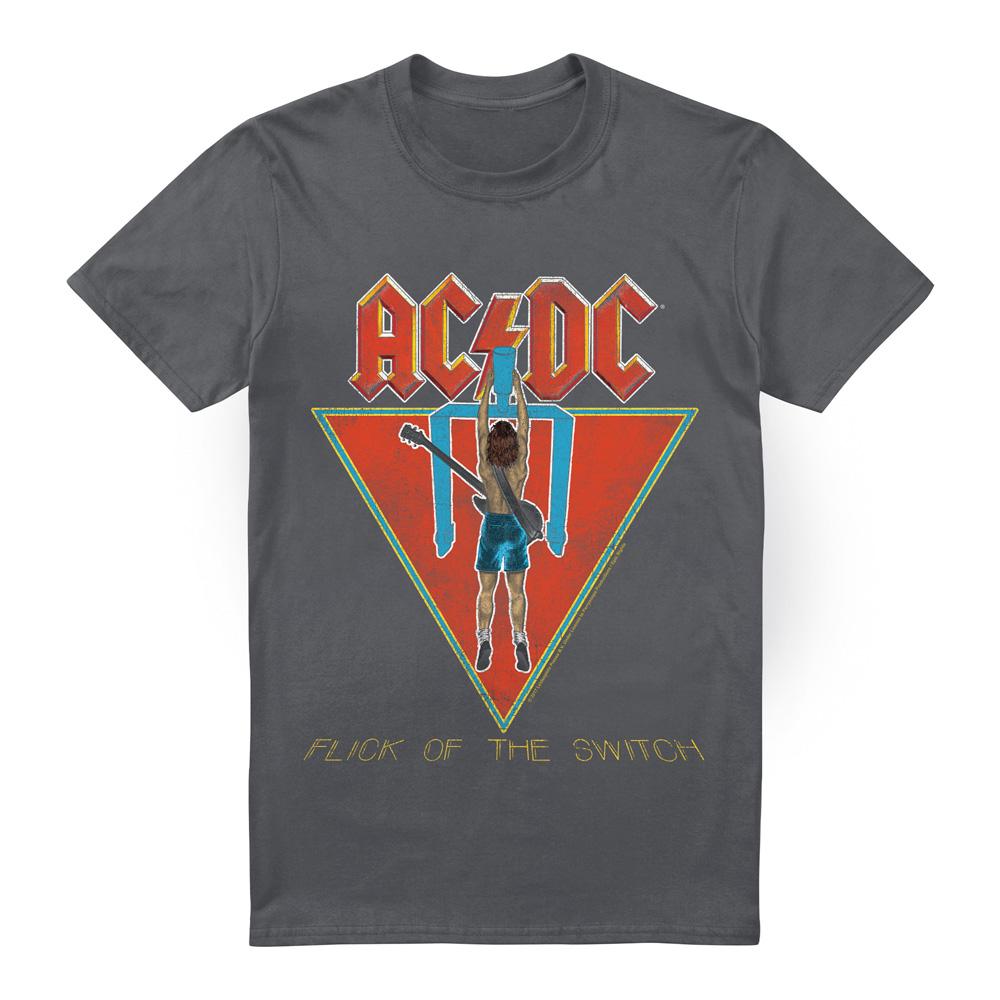 Charcoal - Front - AC-DC Mens Flick of the Switch T-Shirt