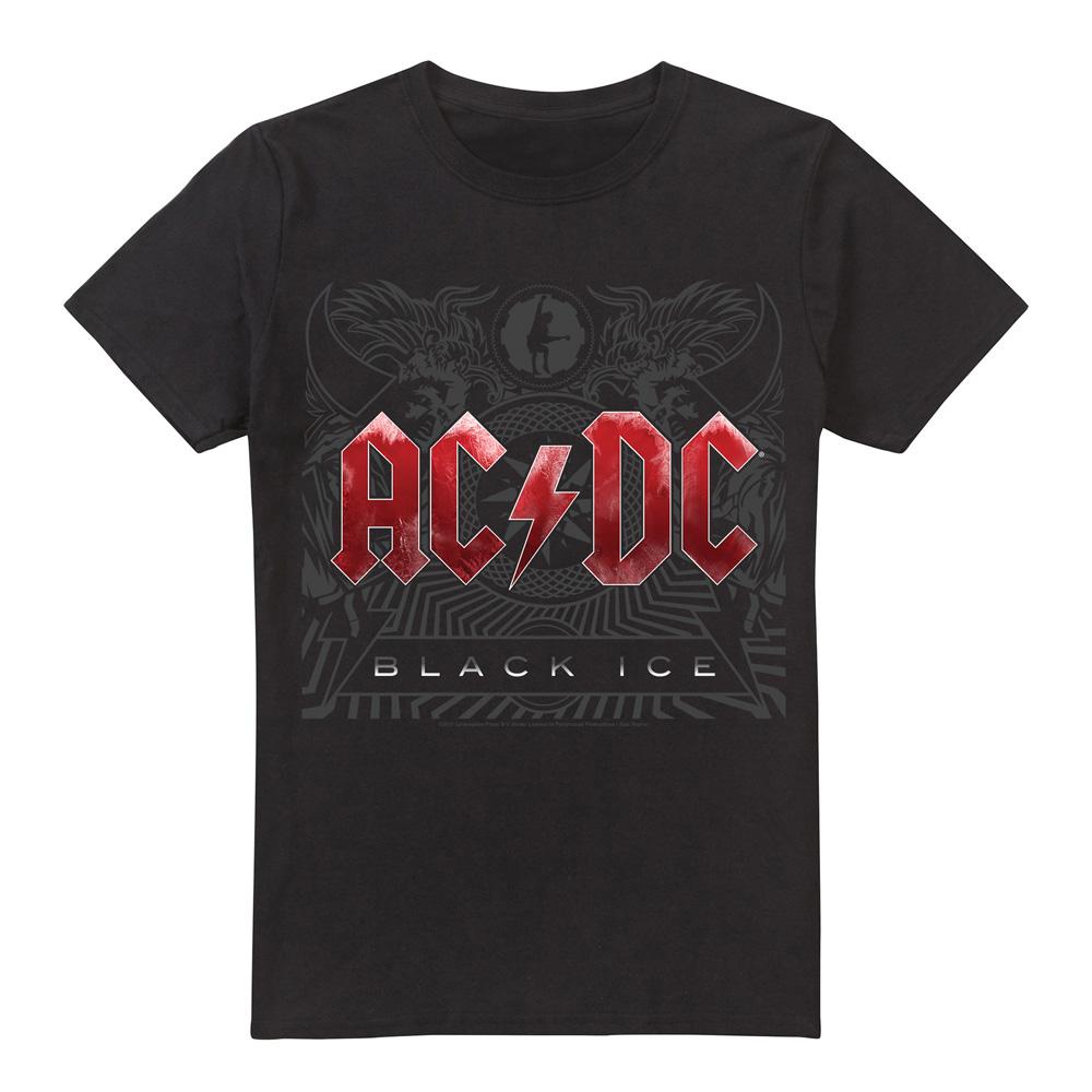 Black - Front - AC-DC Mens Black Ice T-Shirt