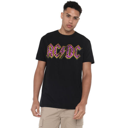 Black - Side - AC-DC Mens Animal Print T-Shirt
