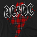Black - Pack Shot - AC-DC Mens Plaid Bolt T-Shirt
