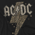 Black - Pack Shot - AC-DC Mens Leopard Print Bolt T-Shirt
