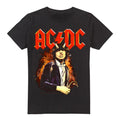 Black - Front - AC-DC Mens Fire And Horns T-Shirt