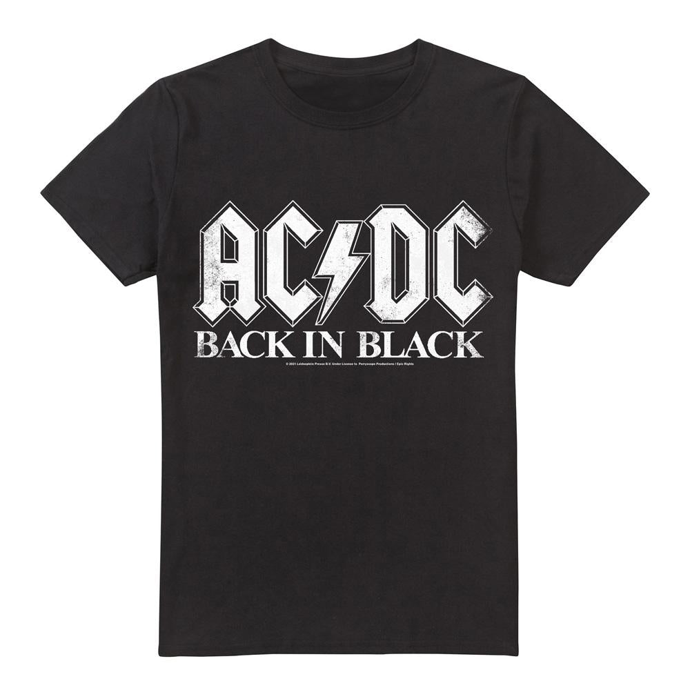 Black - Front - AC-DC Mens Back In Black T-Shirt
