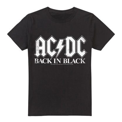 Black - Front - AC-DC Mens Back In Black T-Shirt