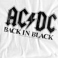 White - Pack Shot - AC-DC Mens Back In Black T-Shirt