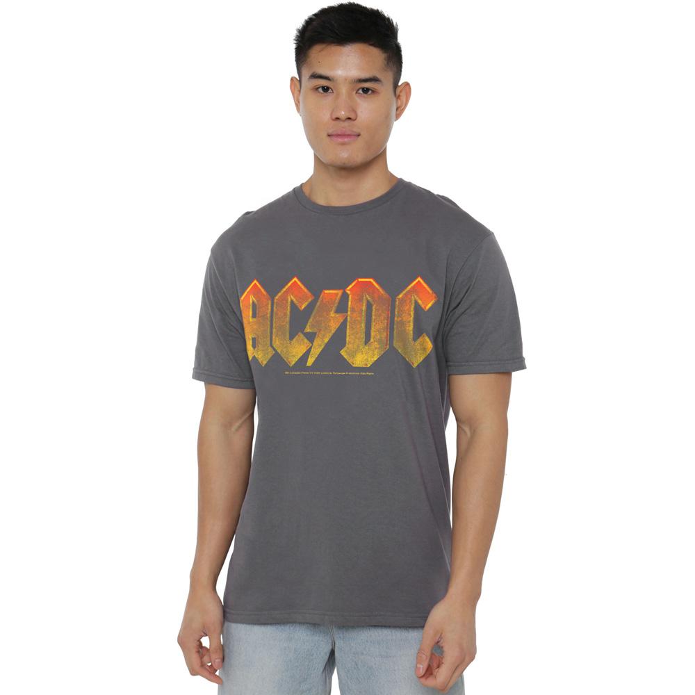 Charcoal - Side - AC-DC Mens Gradient Logo T-Shirt