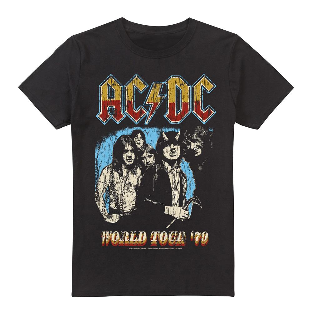 Black - Front - AC-DC Mens World Tour 79 T-Shirt