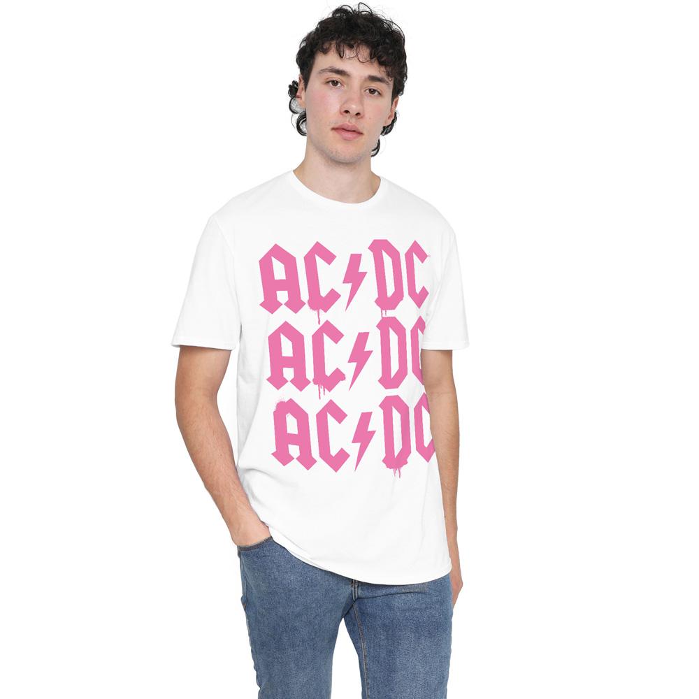 White - Lifestyle - AC-DC Mens Repeat Logo T-Shirt