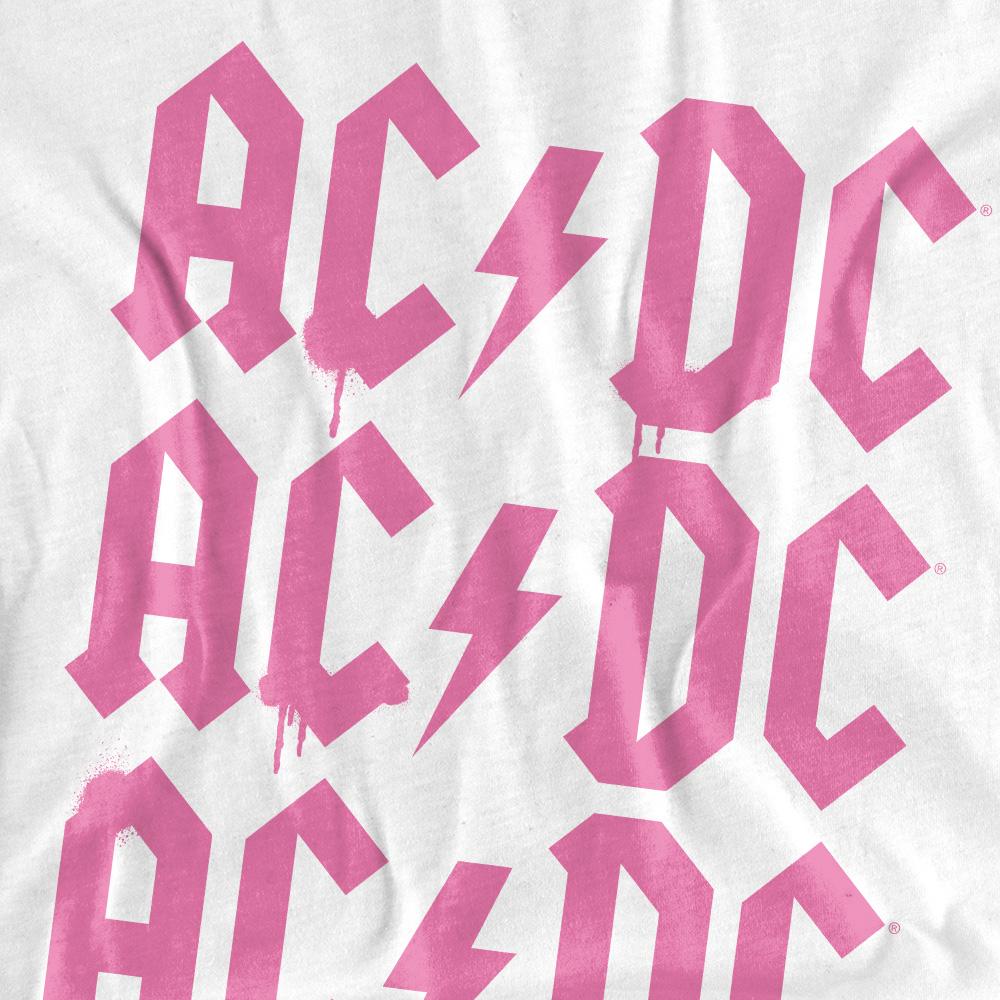 White - Pack Shot - AC-DC Mens Repeat Logo T-Shirt