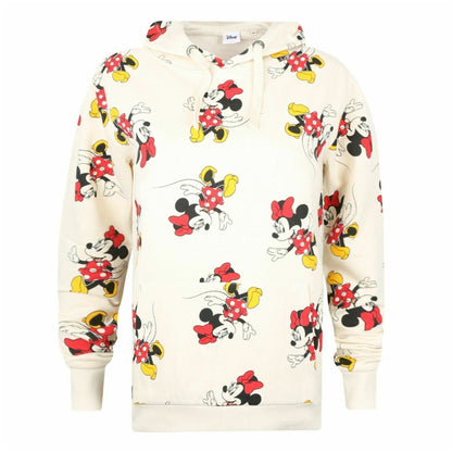 Stone - Front - Disney Womens-Ladies Strides Minnie Mouse All-Over Print Hoodie