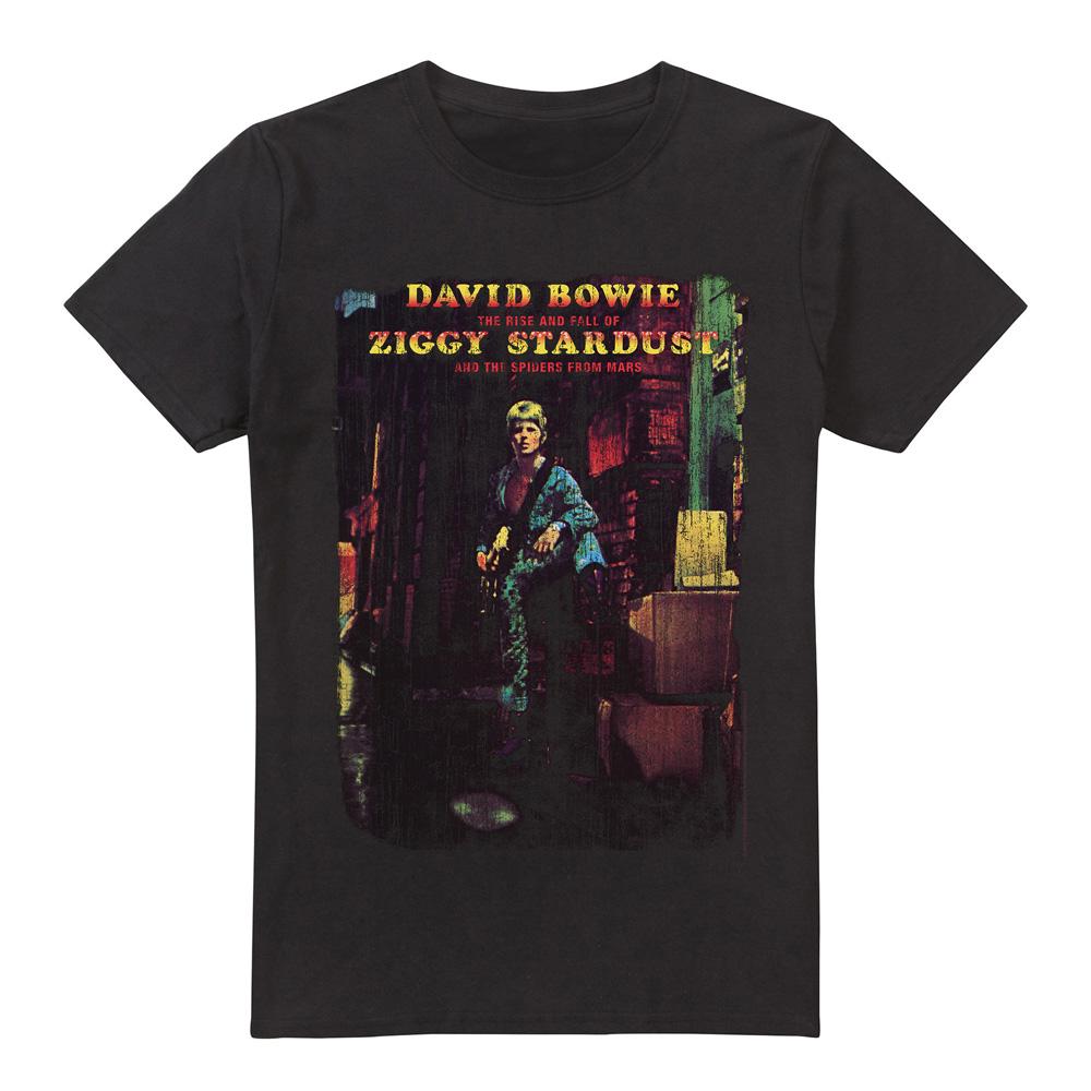 Black - Front - David Bowie Mens Ziggy Stardust Album T-Shirt