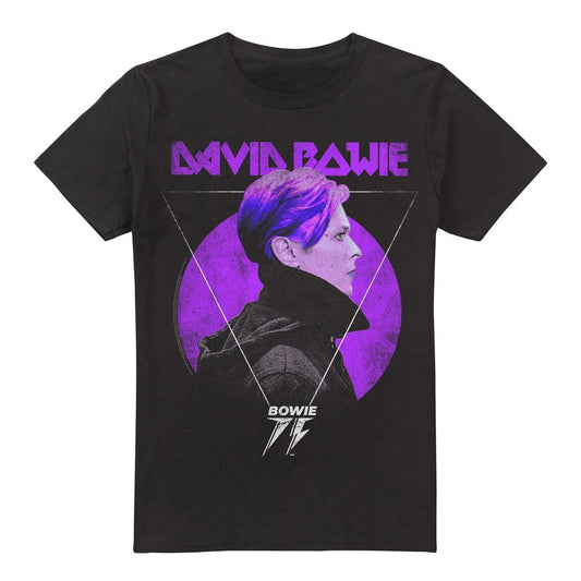 Black - Front - David Bowie Mens 75 Side Profile Logo T-Shirt