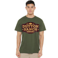 Military Green - Side - Yellowstone Mens Dutton Ranch Distressed T-Shirt