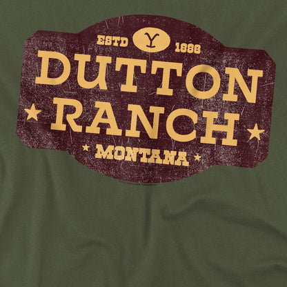 Athletic Heather - Side - Yellowstone Mens Dutton Ranch Distressed T-Shirt