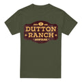 Military Green - Front - Yellowstone Mens Dutton Ranch Distressed T-Shirt