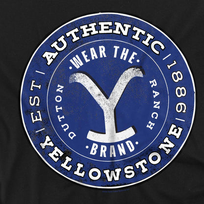 Black - Pack Shot - Yellowstone Mens Authentic Blue Badge T-Shirt