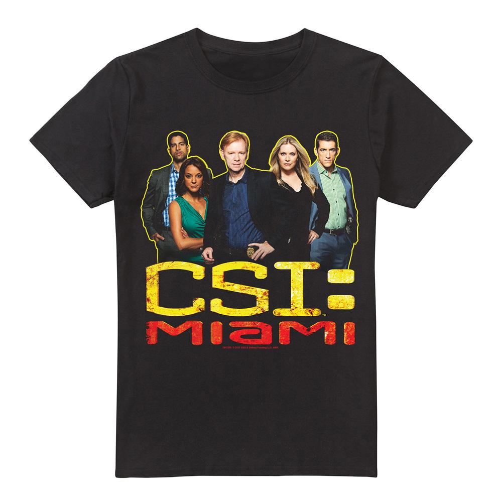 Black - Front - CSI: Miami Mens Cast T-Shirt