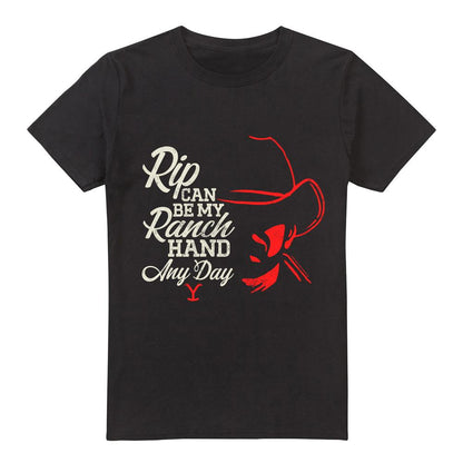 Black - Front - Yellowstone Mens Rip Can Be My Ranch Hand T-Shirt