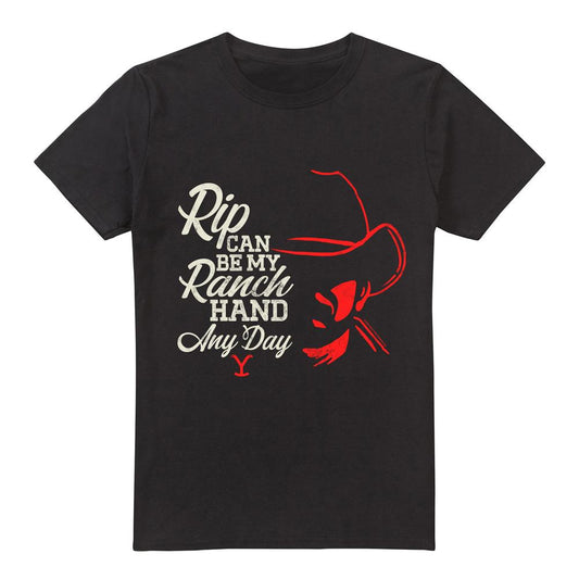 Black - Front - Yellowstone Mens Rip Can Be My Ranch Hand T-Shirt