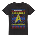 Black - Front - Star Trek Mens Trek the Halls Ugly Christmas T-Shirt