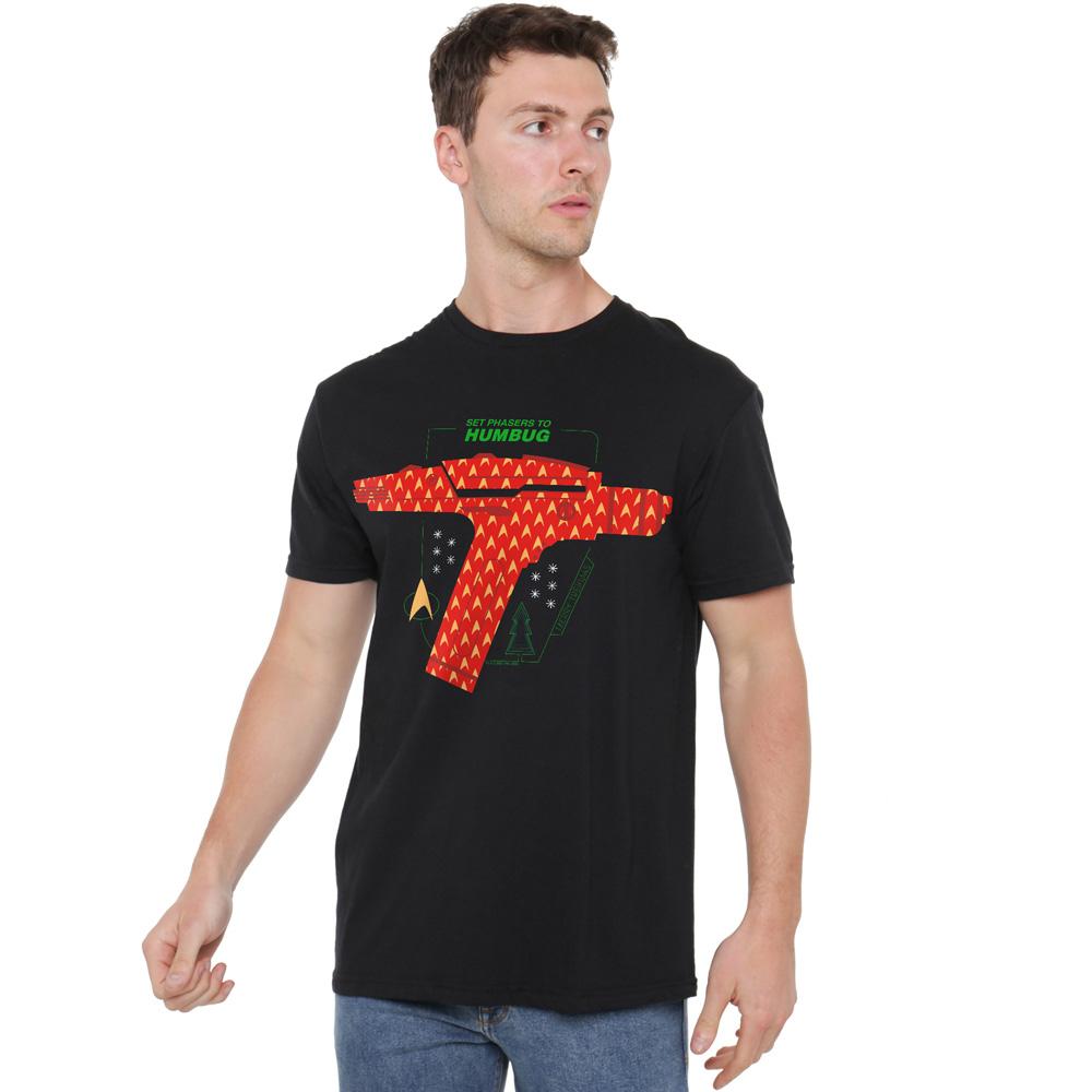 Black - Lifestyle - Star Trek: The Original Series Mens Phaser Set To Humbug Christmas T-Shirt