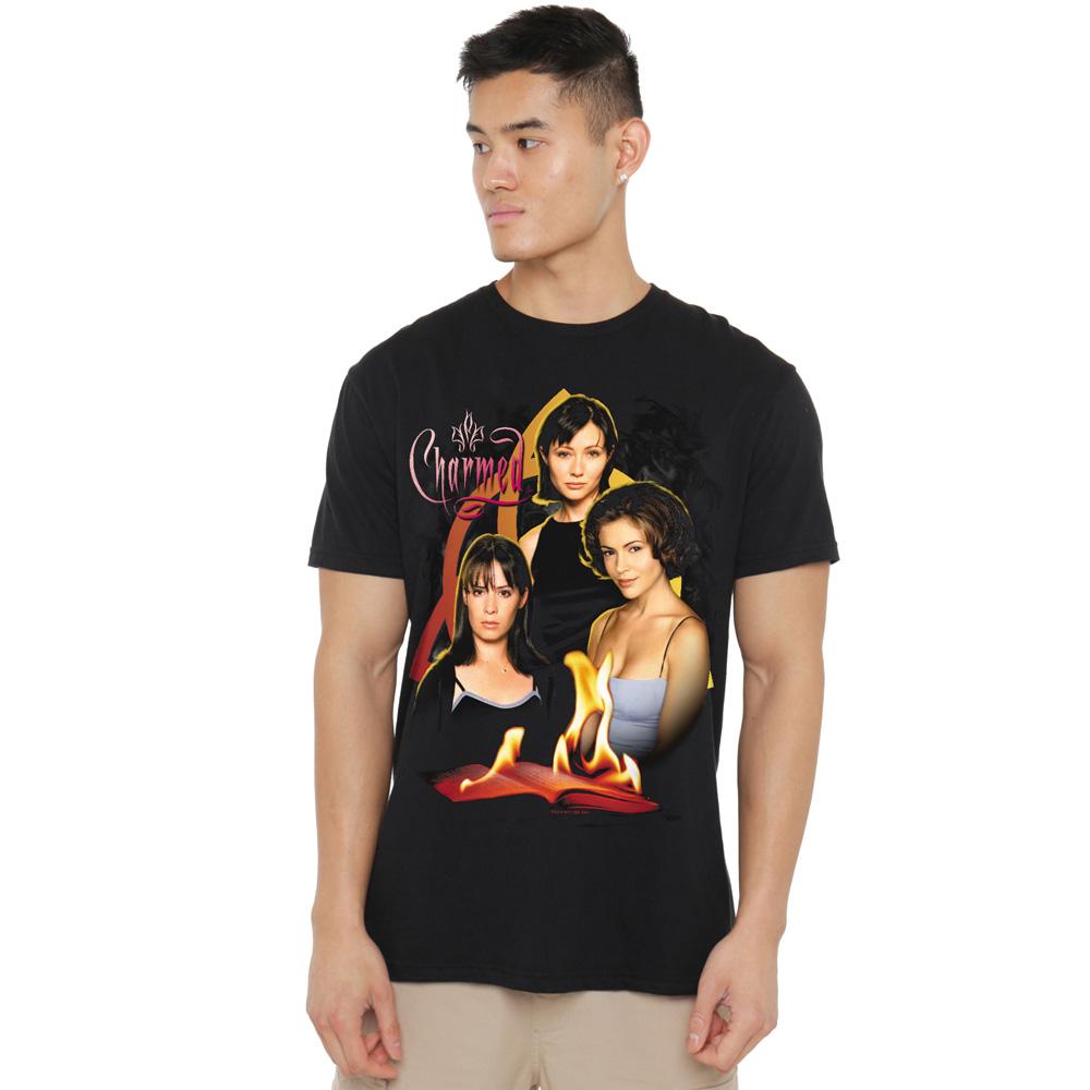 Black - Side - Charmed Mens Original Three T-Shirt