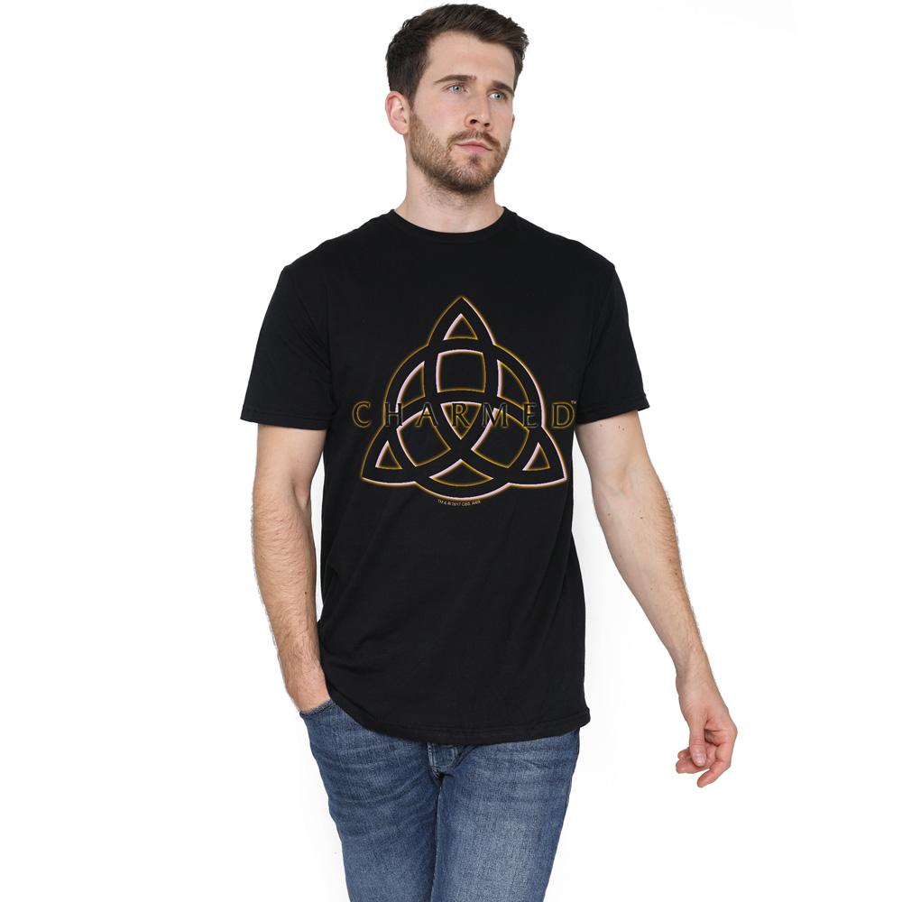 Black - Lifestyle - Charmed Mens Triple Linked Logo T-Shirt