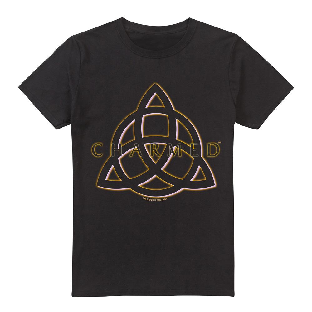 Black - Front - Charmed Mens Triple Linked Logo T-Shirt
