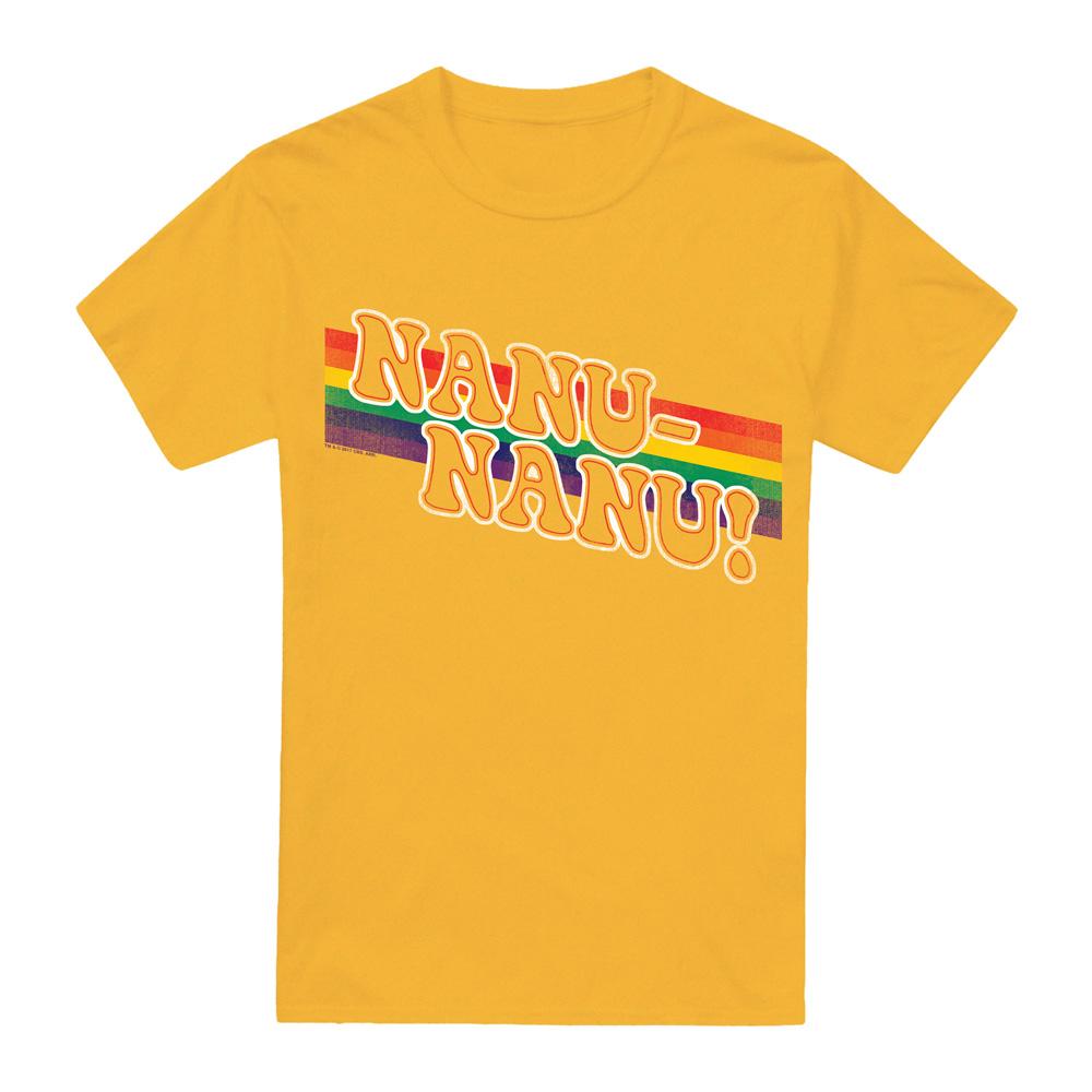 Gold - Front - Mork And Mindy Mens Nanu Rainbow T-Shirt
