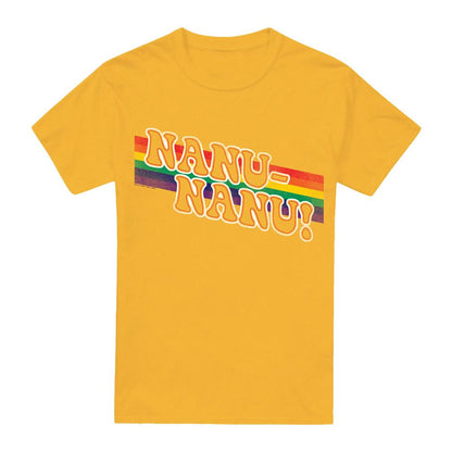 Gold - Front - Mork And Mindy Mens Nanu Rainbow T-Shirt