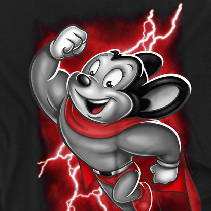 Black - Pack Shot - Mighty Mouse Mens Mighty Storm T-Shirt