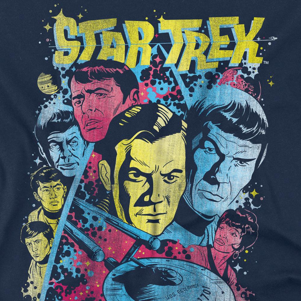 Navy - Pack Shot - Star Trek Mens Classic Crew Illustrated T-Shirt
