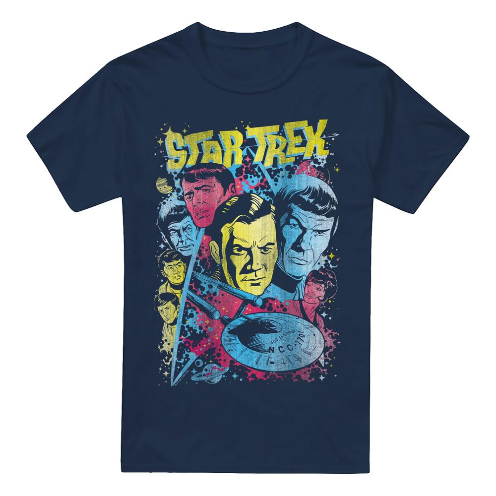 Navy - Front - Star Trek Mens Classic Crew Illustrated T-Shirt