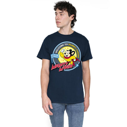 Navy - Lifestyle - Mighty Mouse Mens Planet Cheese T-Shirt