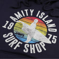 Navy - Side - Jaws Mens Amity Surf Shop Hoodie