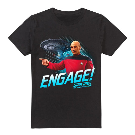 Black - Front - Star Trek Mens Engage T-Shirt