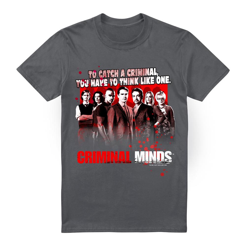 Charcoal - Front - Criminal Minds Mens Think Like One T-Shirt