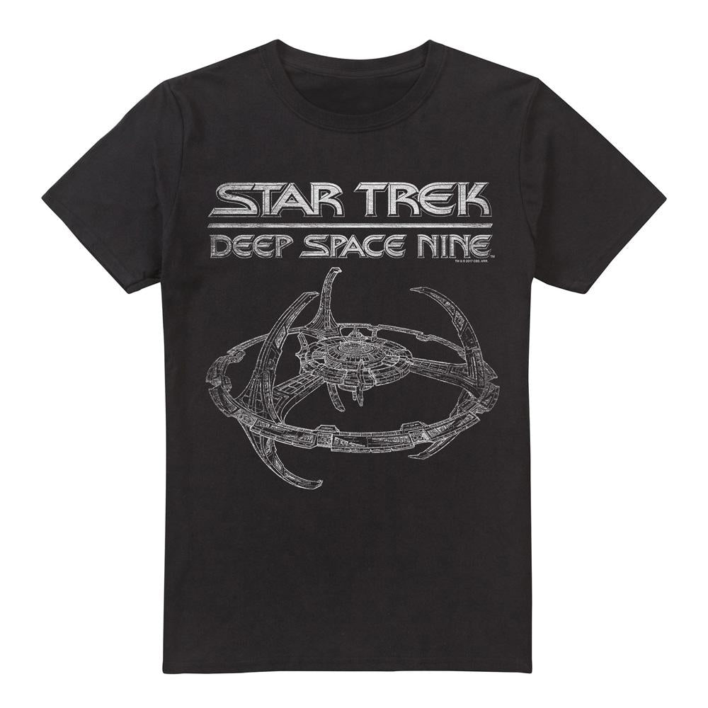 Black - Front - Star Trek Mens Deep Space Nine Station T-Shirt