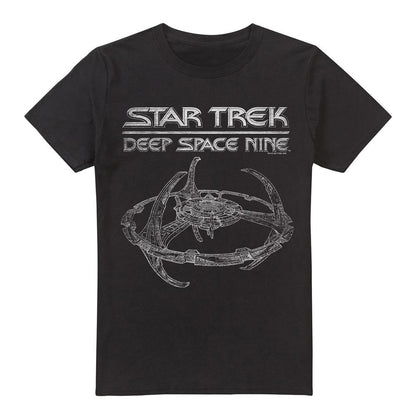 Black - Front - Star Trek Mens Deep Space Nine Station T-Shirt