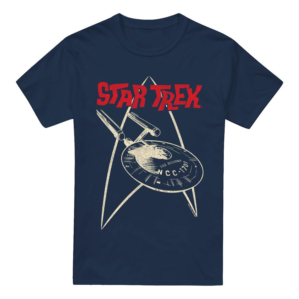 Navy - Front - Star Trek Mens Ship Symbol T-Shirt