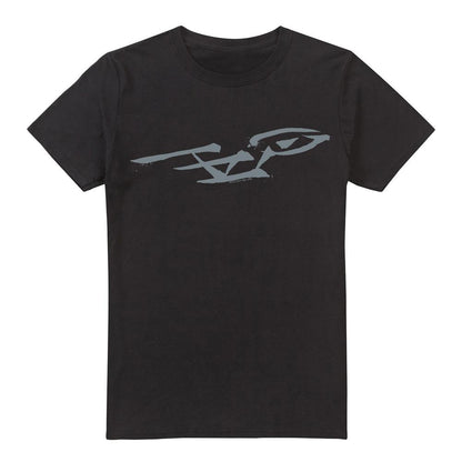 Black - Front - Star Trek Mens Bushwork Enterprise T-Shirt