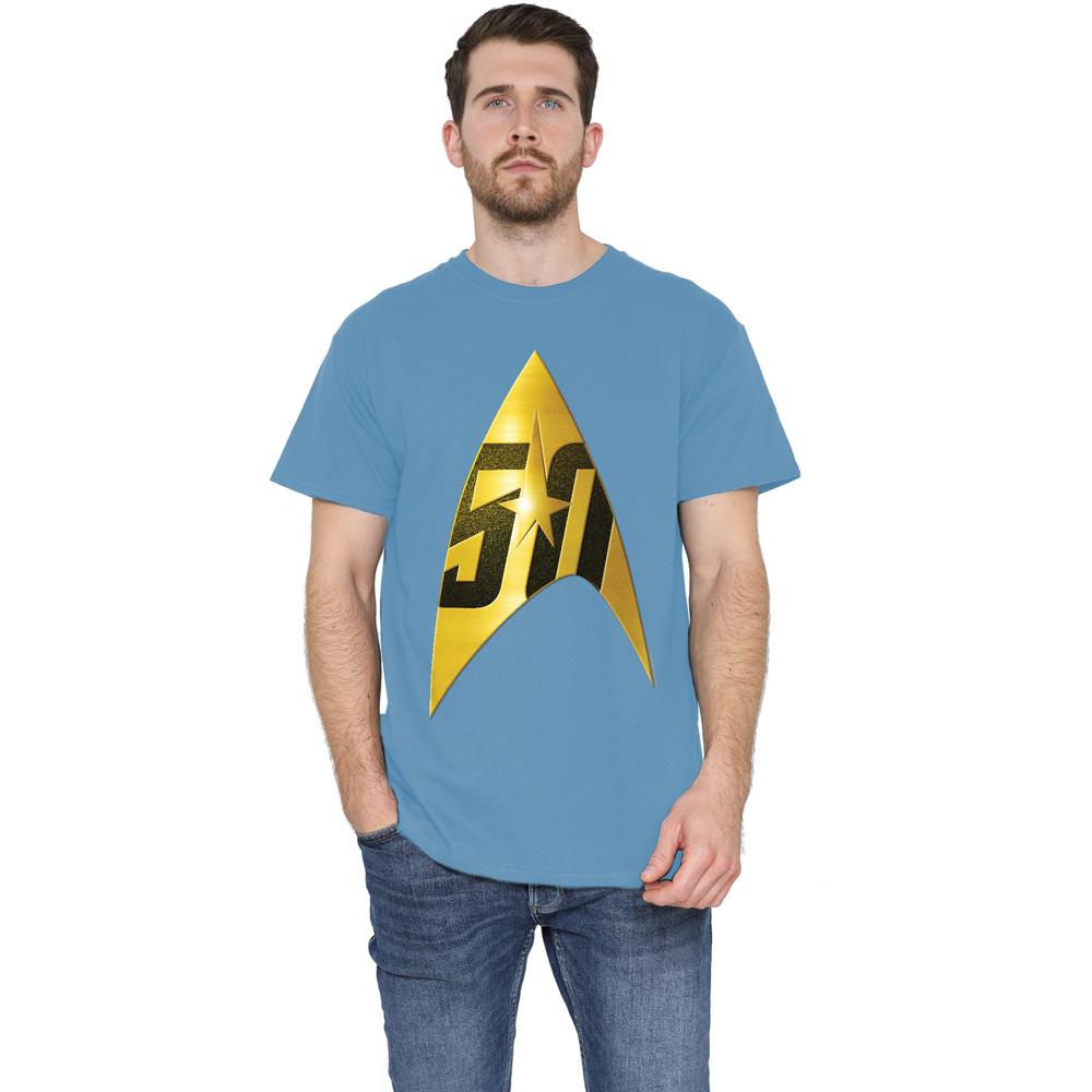 Carolina Blue - Side - Star Trek Mens 50th Anniversary Delta T-Shirt