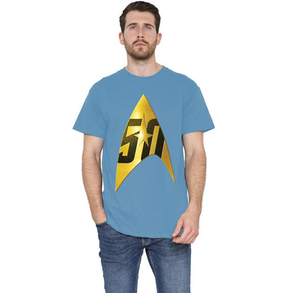 Carolina Blue - Side - Star Trek Mens 50th Anniversary Delta T-Shirt