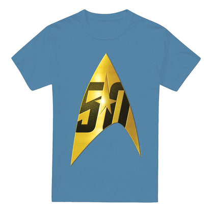 Carolina Blue - Front - Star Trek Mens 50th Anniversary Delta T-Shirt
