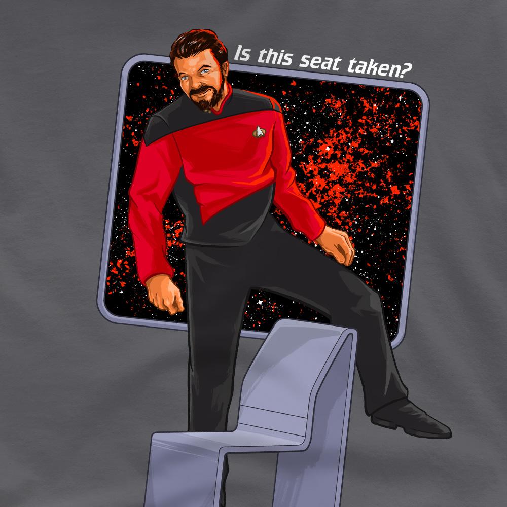 Charcoal - Pack Shot - Star Trek Mens Is This Seat Taken T-Shirt