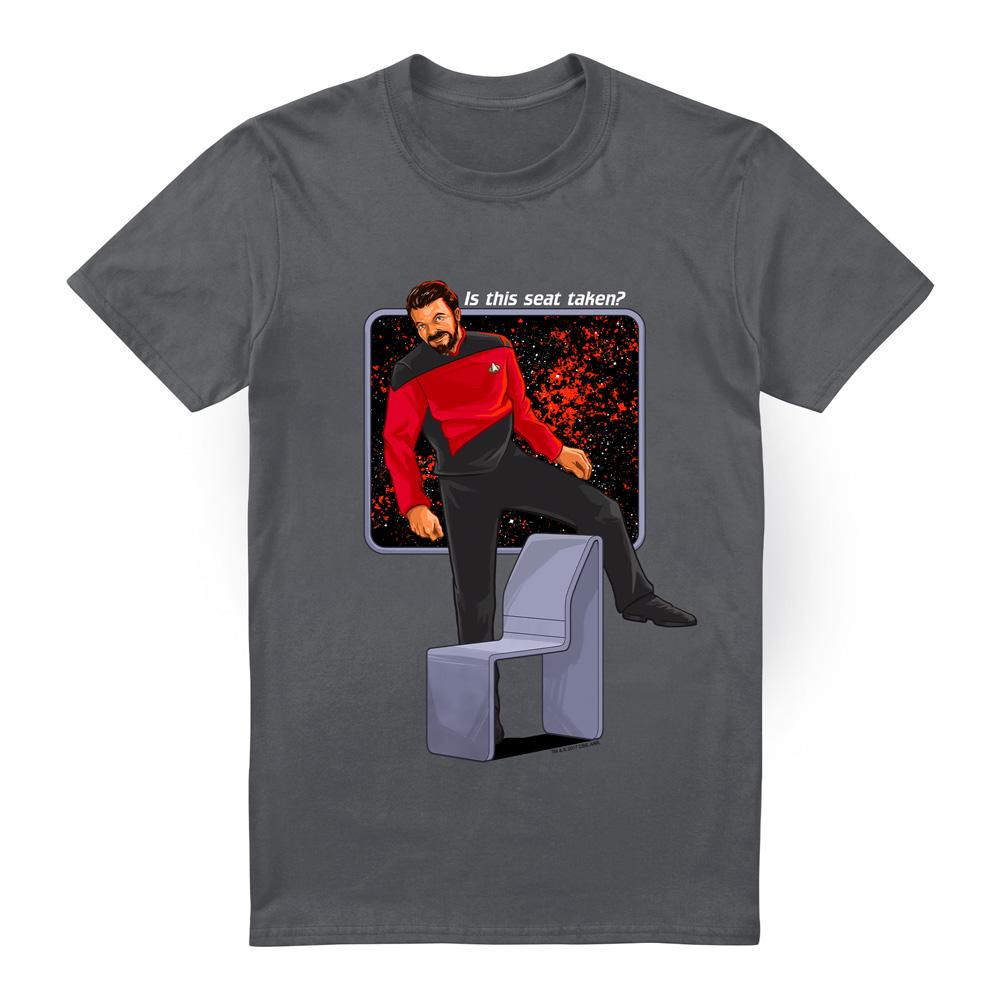 Charcoal - Front - Star Trek Mens Is This Seat Taken T-Shirt