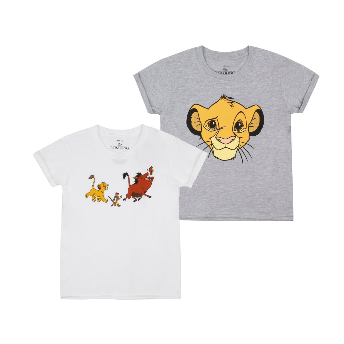 Black-White - Front - The Lion King Girls T-Shirt (Pack of 2)