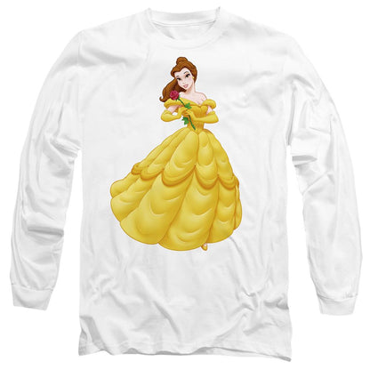White - Front - Beauty And The Beast Unisex Adult Belle Rose T-Shirt