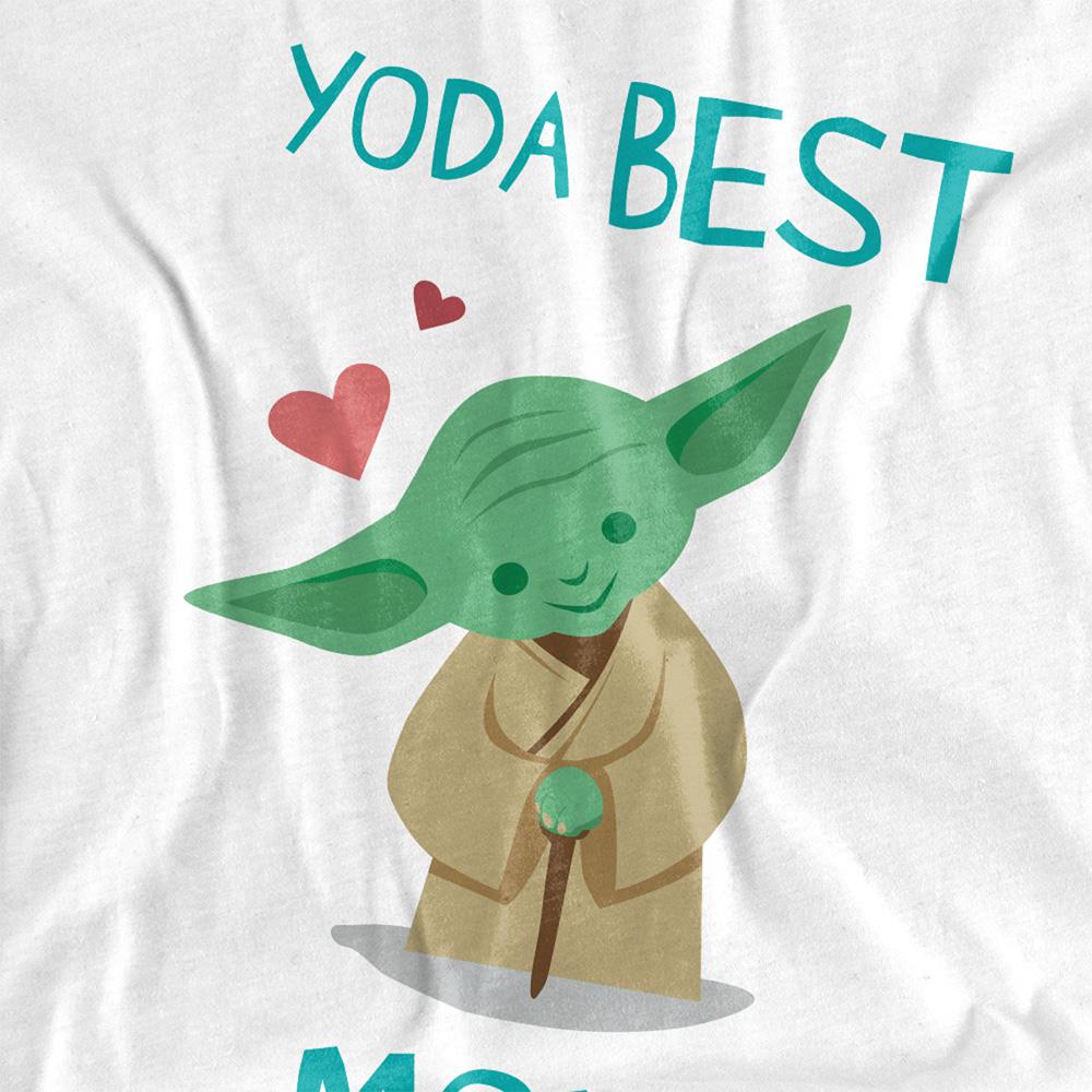 White - Side - Star Wars Unisex Adult Yoda Best Mom Mothers Day T-Shirt