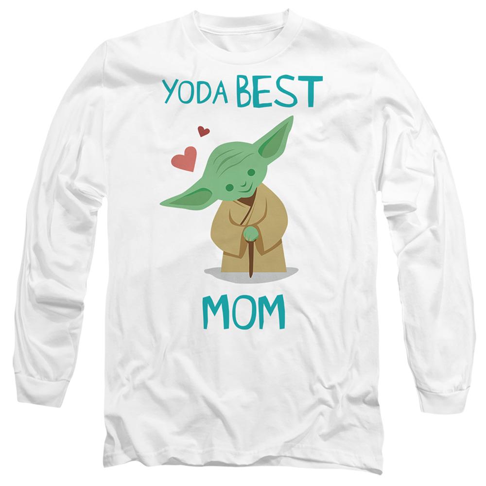 White - Front - Star Wars Unisex Adult Yoda Best Mom Mothers Day T-Shirt